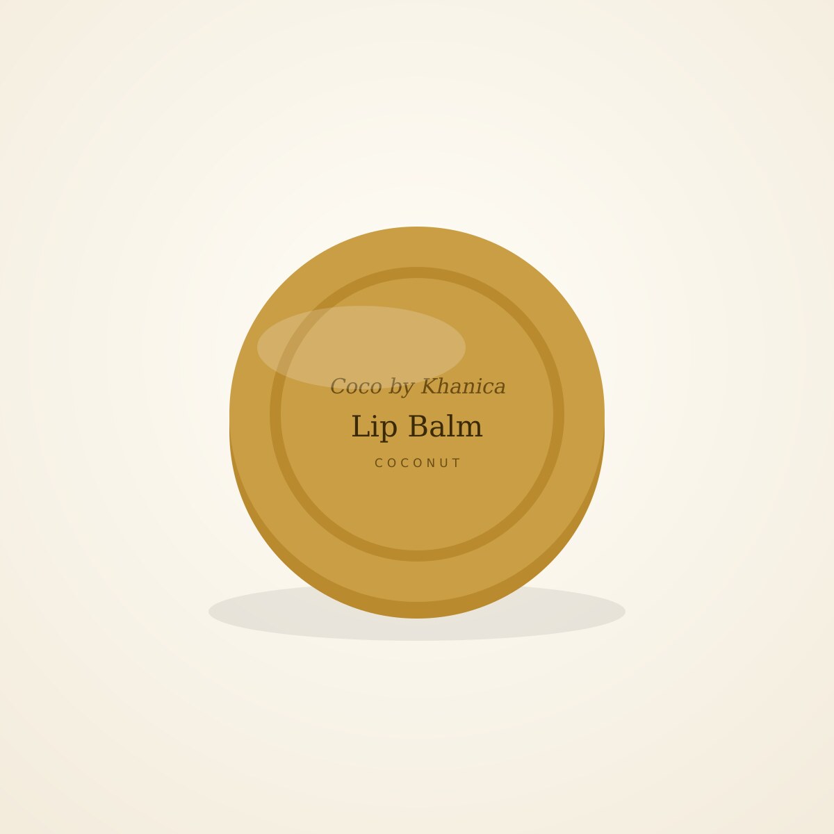 Small tin of coconut lip balm beside a coconut half